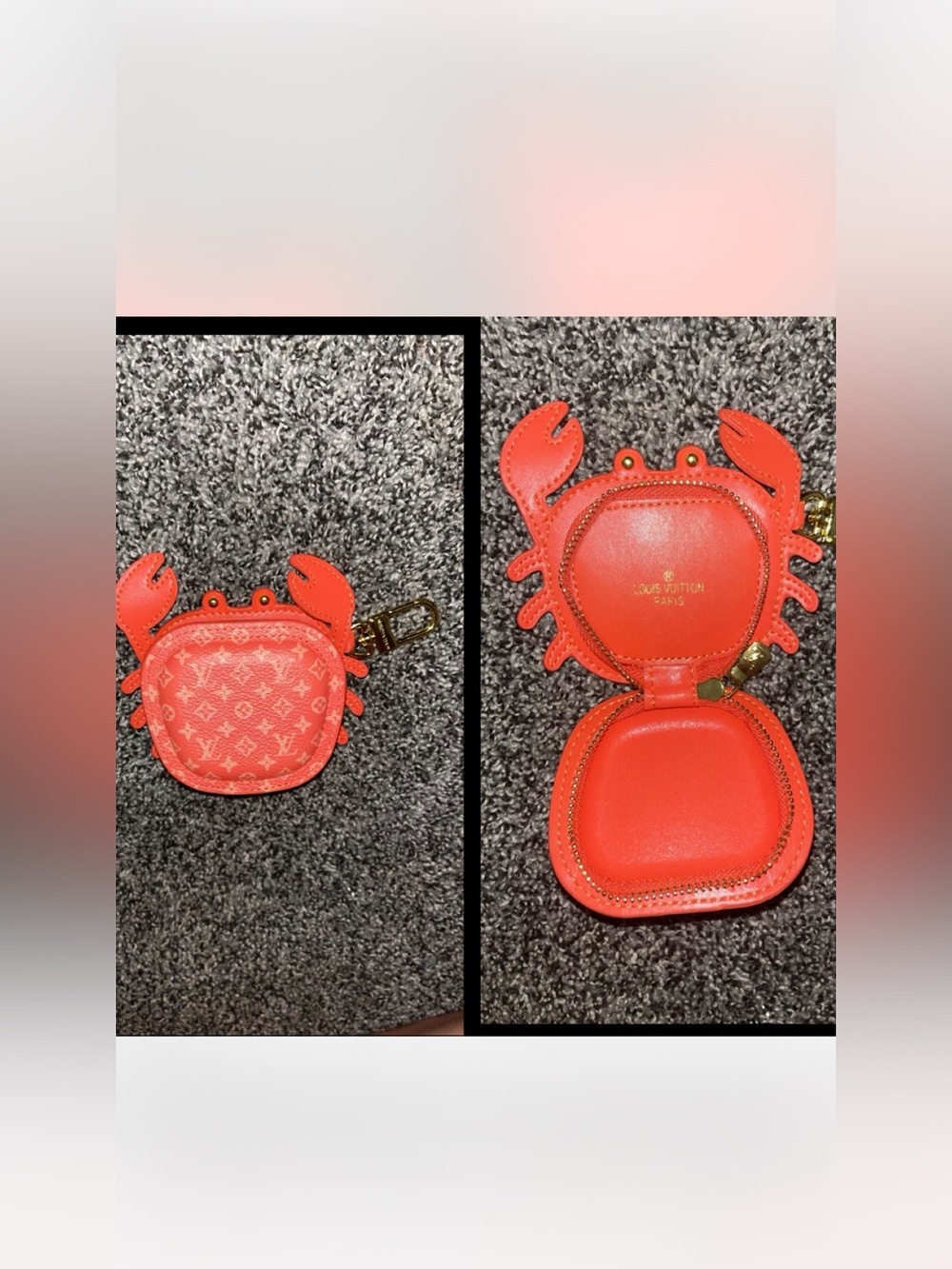 Louis Vuitton Orange Crab Coin Pouch Key Charm